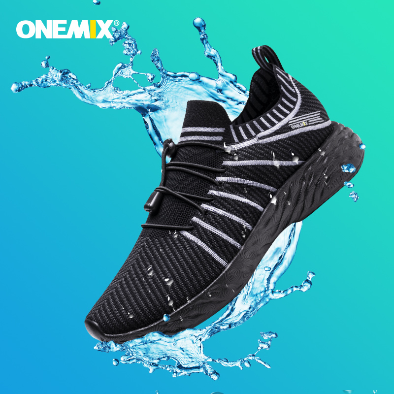 Waterproof Goretex Running Shoes - ONEMIX Waterdichte zwarte loopschoenen voor heren